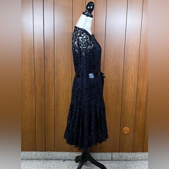 Teri Jon by Rickie Freeman Lace Pintuck Dress size 14 - Picture 11 of 13